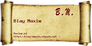 Blay Maxim névjegykártya